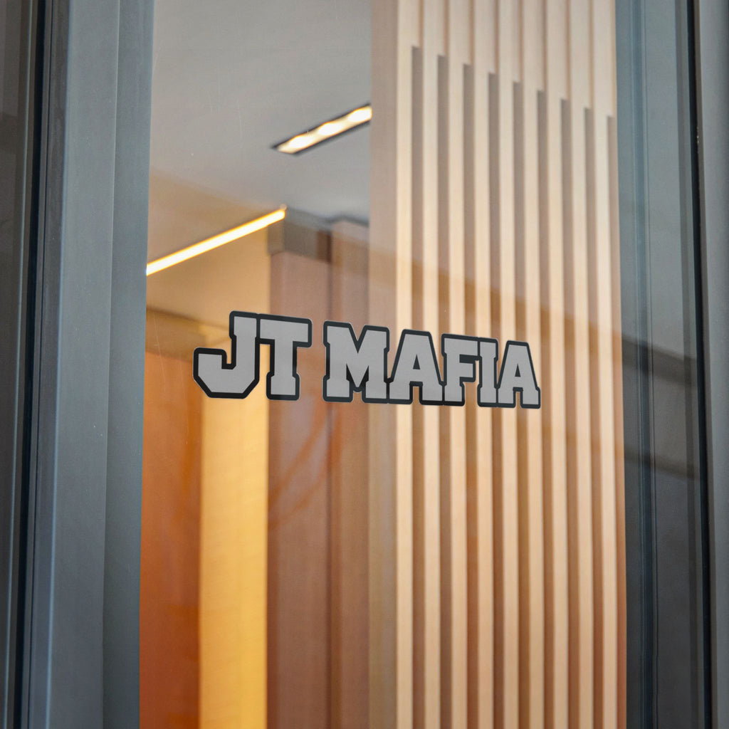 JT MAFIA GREY-Vinyl Sticker — Bold Retro Lettering UV DTF Decal
