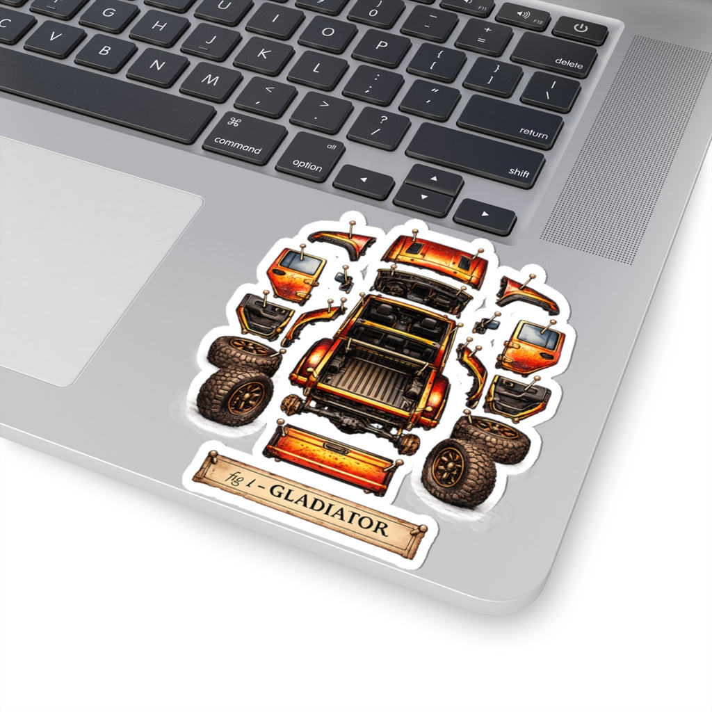 Gladiator Dissect Orange Kiss-Cut Sticker