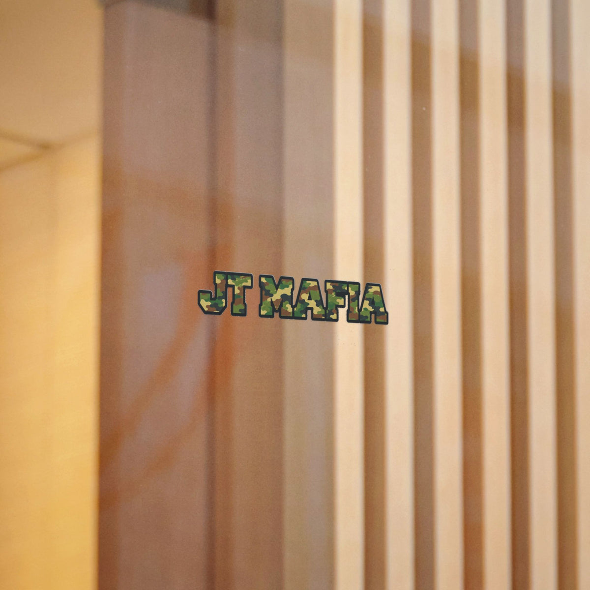 Camouflage "JT MAFIA" Vinyl Sticker — UV DTF Durable Decal
