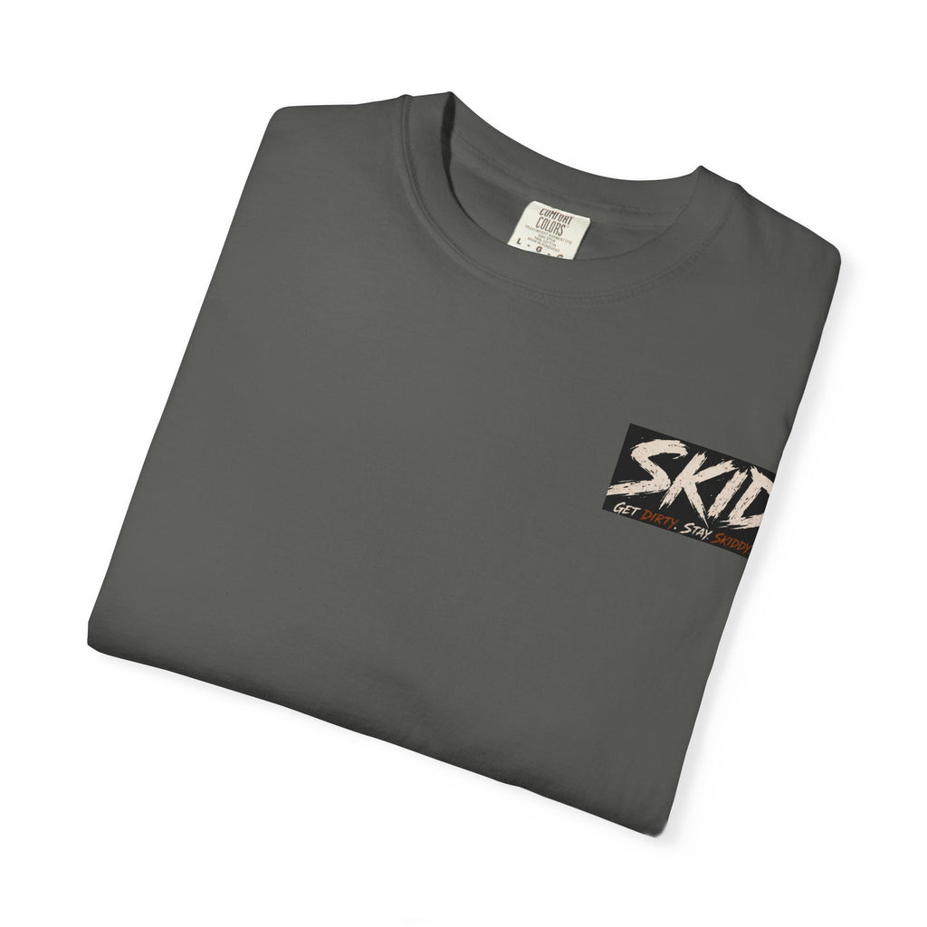 Off-Road Adventure T-Shirt — "SKID" Graphic Tee with Jeep & Forest Scene