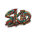 Totem-Style 'Skid' PNW (2) Kiss-Cut Sticker — Northwest Tribal Inspired Laptop Decal