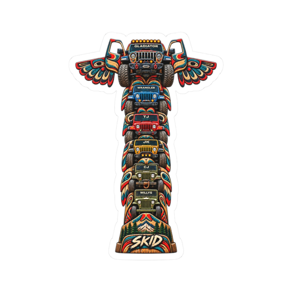 Jeep Totem Kiss-Cut Sticker – Colorful Off-Road "JEEP LINEAGE TOTEM"