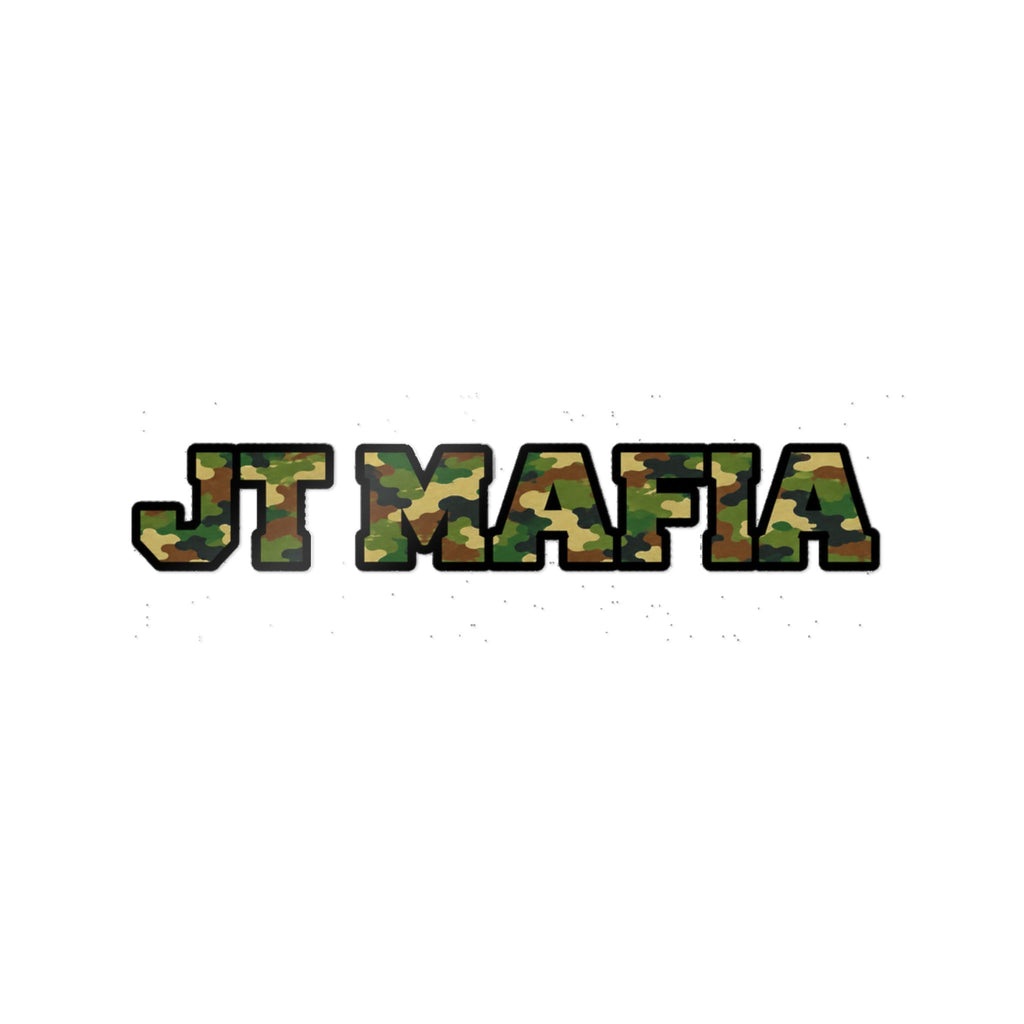 Camouflage "JT MAFIA" Vinyl Sticker — UV DTF Durable Decal