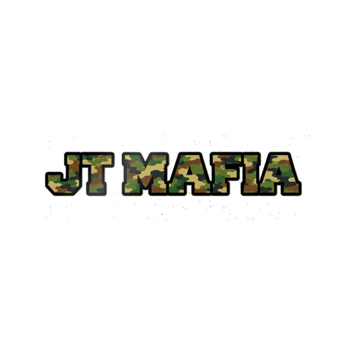 Camouflage "JT MAFIA" Vinyl Sticker — UV DTF Durable Decal