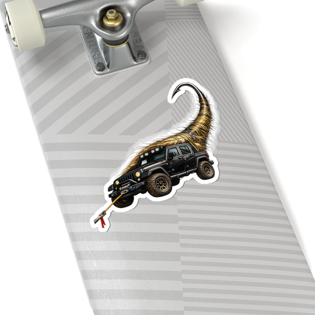 Jeep Wrangler "PRETTY FLY" Sticker — Off-Road Black and Gold Tail Kiss-Cut Sticker