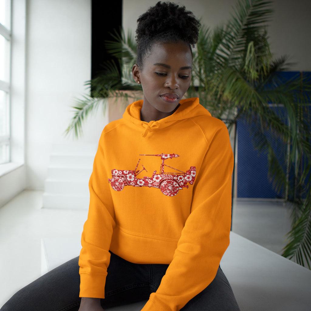Floral Jeep Hoodie — Red Flower Off‑Road Graphic Pullover