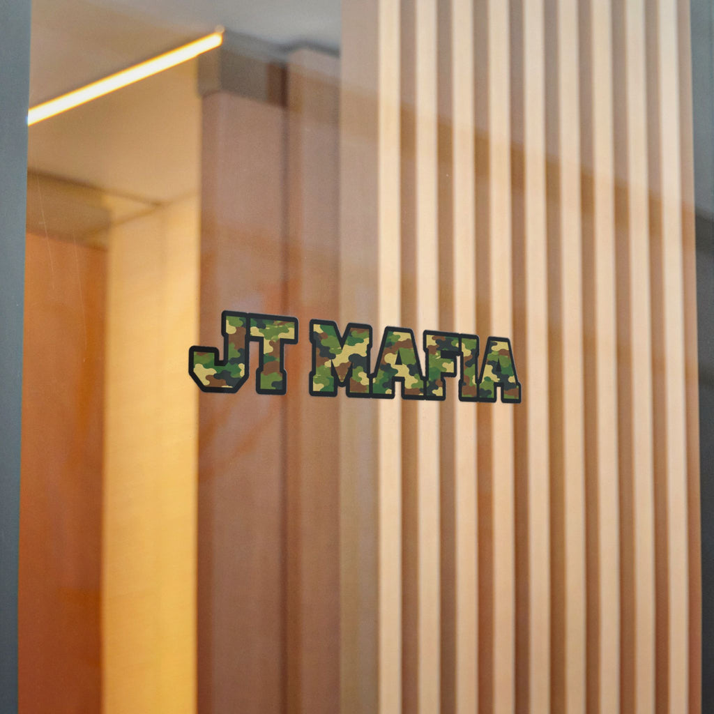Camouflage "JT MAFIA" Vinyl Sticker — UV DTF Durable Decal