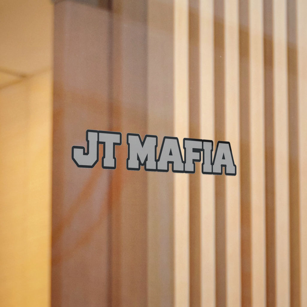 JT MAFIA GREY-Vinyl Sticker — Bold Retro Lettering UV DTF Decal