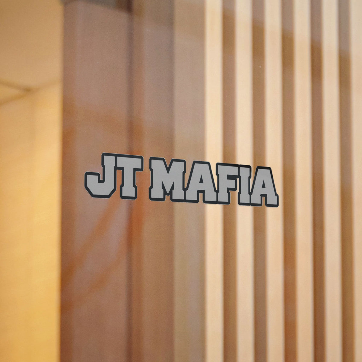 JT MAFIA GREY-Vinyl Sticker — Bold Retro Lettering UV DTF Decal