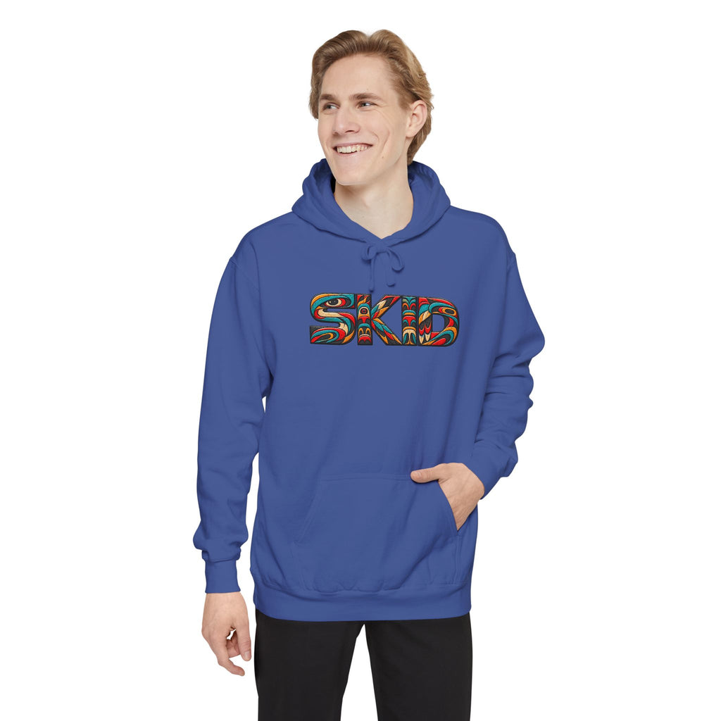 SKID "JEEP Lineage TOTEM" Graphic Hoodie — Pacific Northwest inspired Colorful Pattern Logo Sweatshirt