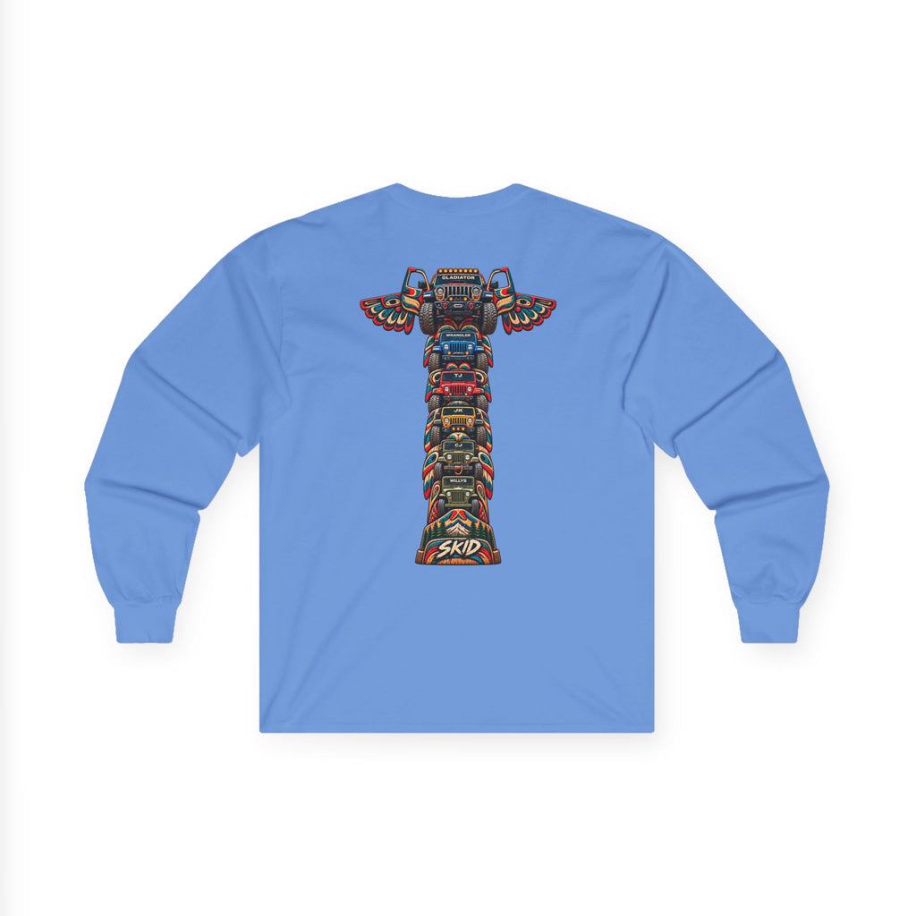 Long Sleeve Tee — Colorful "JEEP LINEAGE TOTEM" Graphic ("SKD")