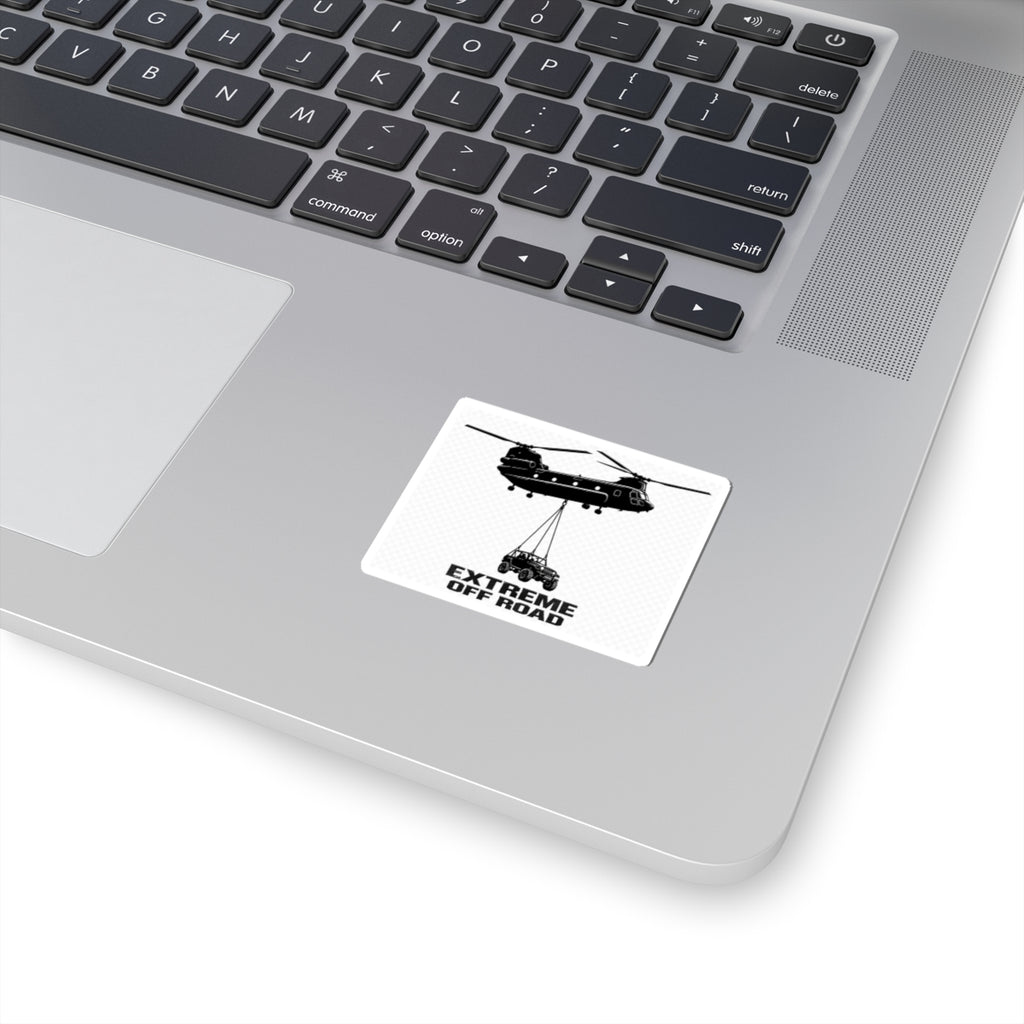 Extreme Off Road Sticker Black/White — Helicopter Airlift Jeep Kiss-Cut Decal