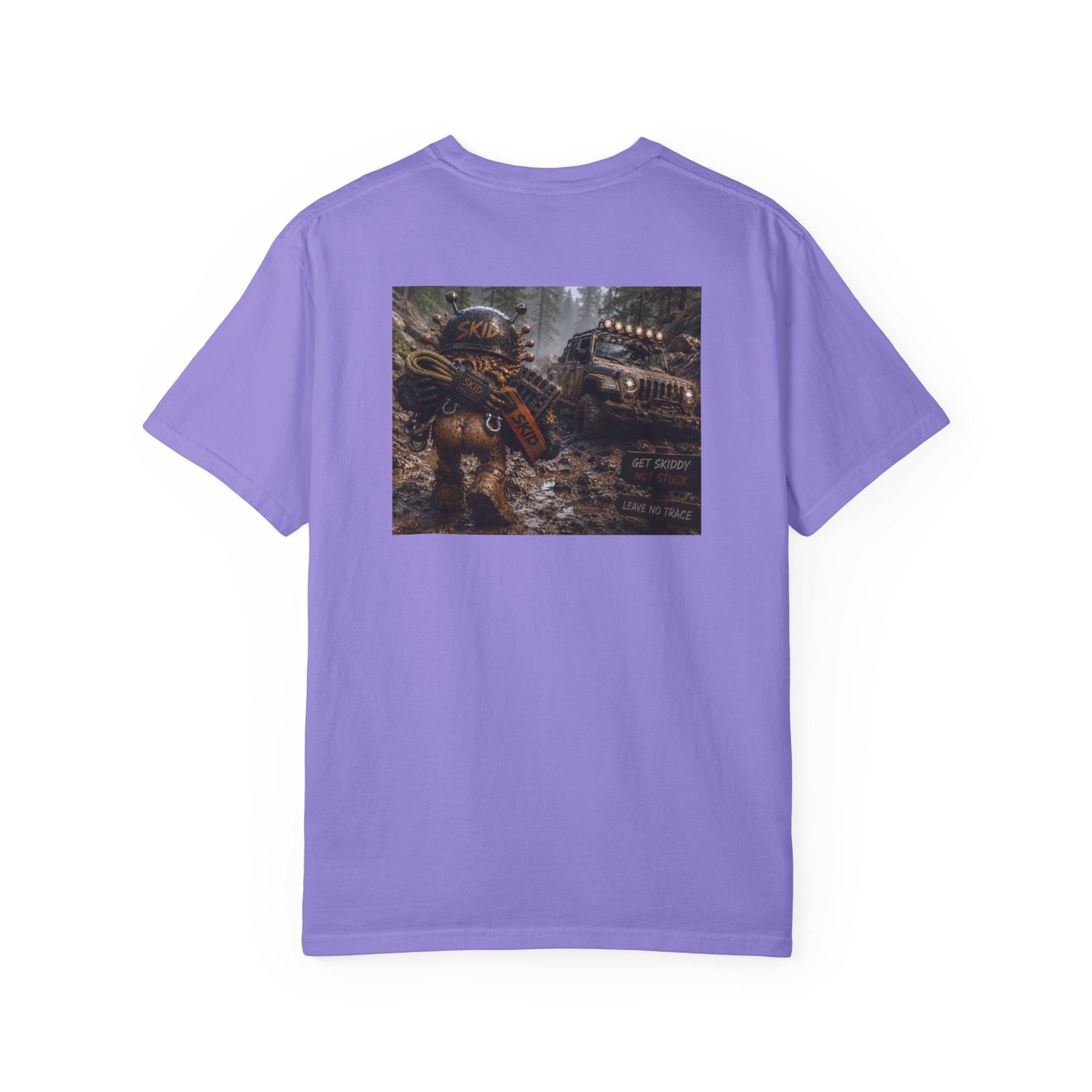 Off-Road Adventure T-Shirt — "SKID" Graphic Tee with Jeep & Forest Scene