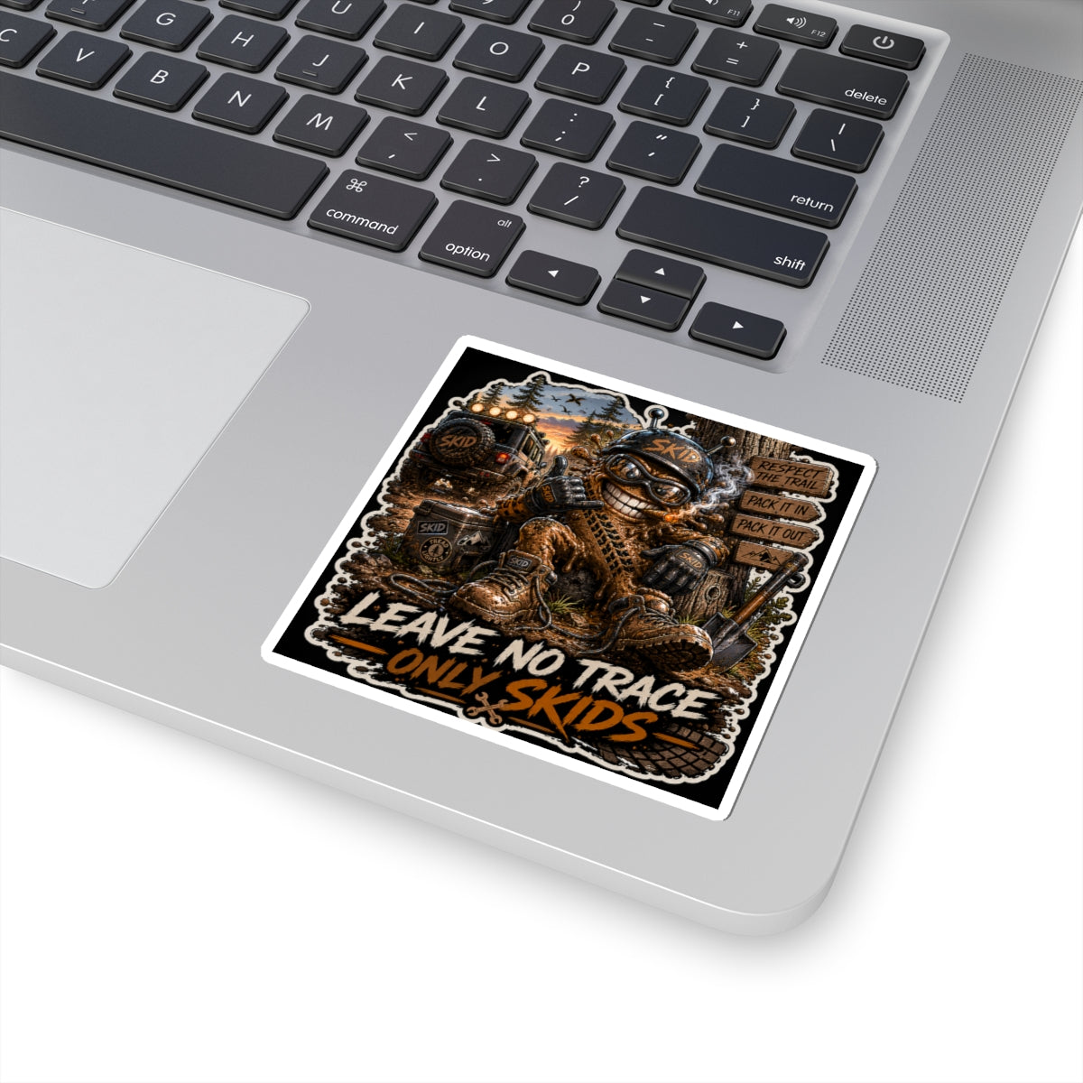 Sticker — "Leave No Trace, Only Skids" Off‑Road Adventure Kiss‑Cut Sticker