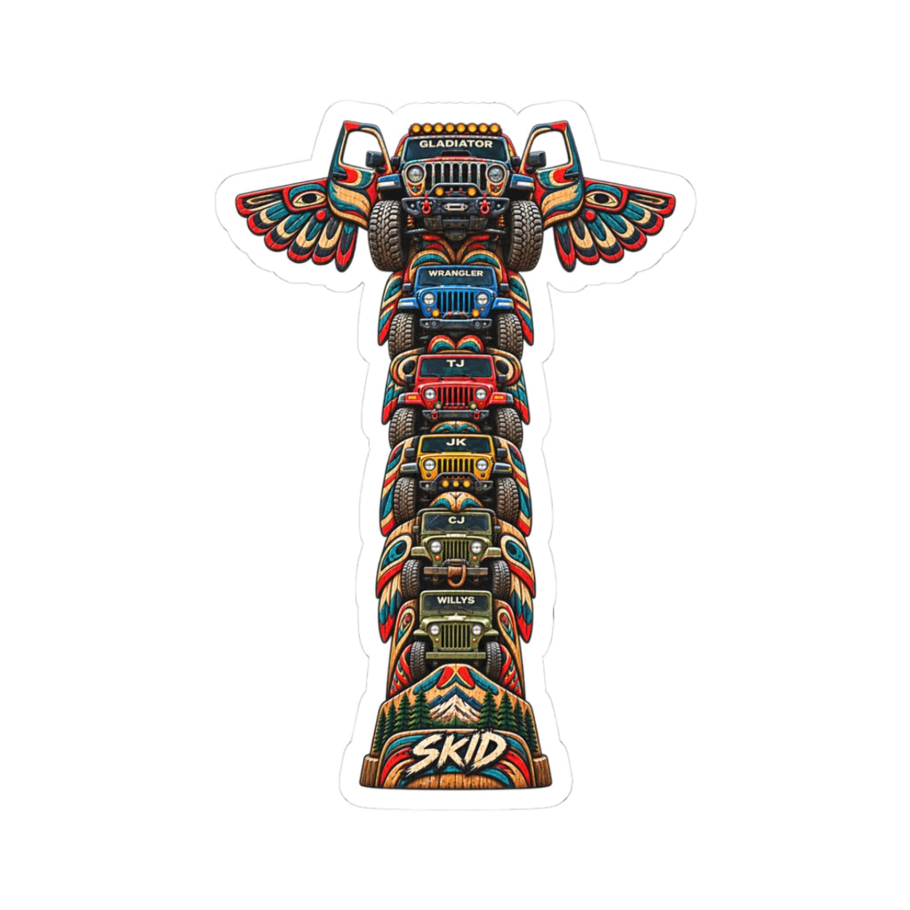 Jeep Totem Kiss-Cut Sticker – Colorful Off-Road "JEEP LINEAGE TOTEM"