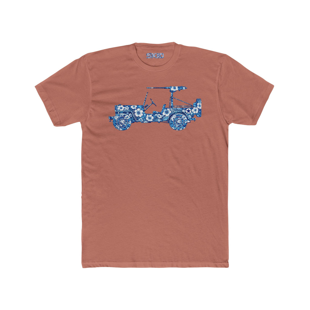 Floral Jeep Graphic Tee – Blue Flower Off-Road Truck T-Shirt