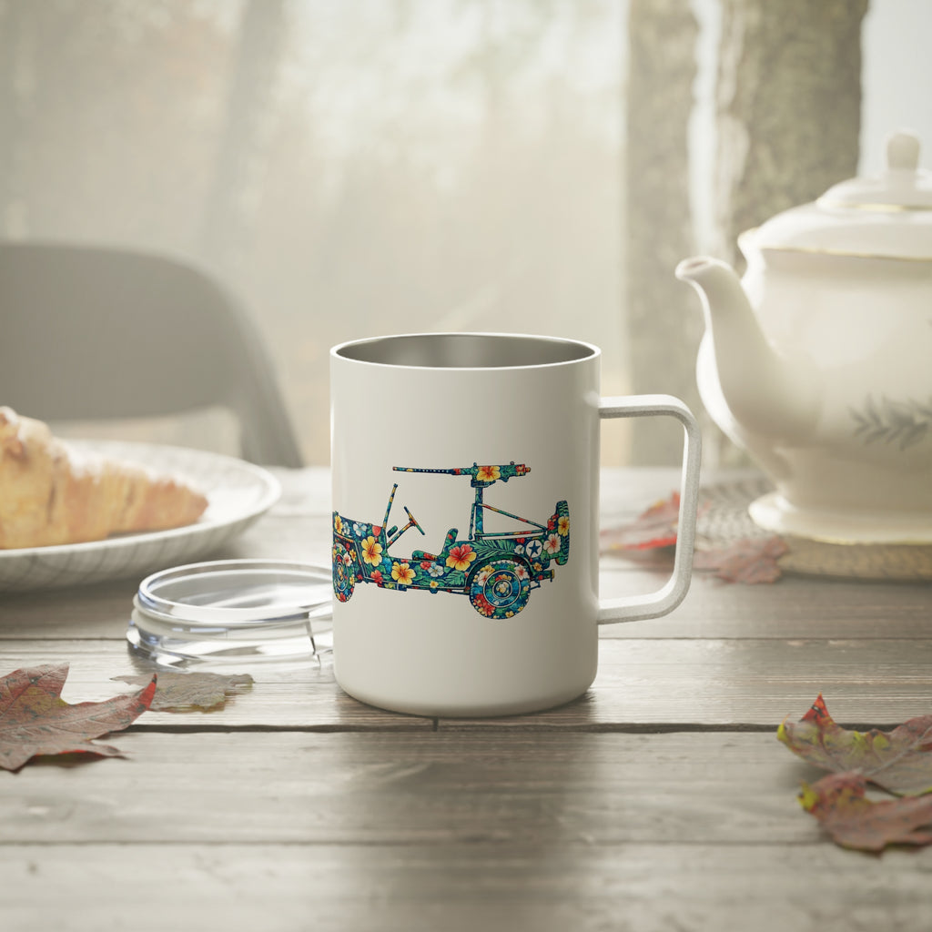 Floral Jeep 10oz Insulated Coffee Mug – Vintage Floral "OG JEEP"