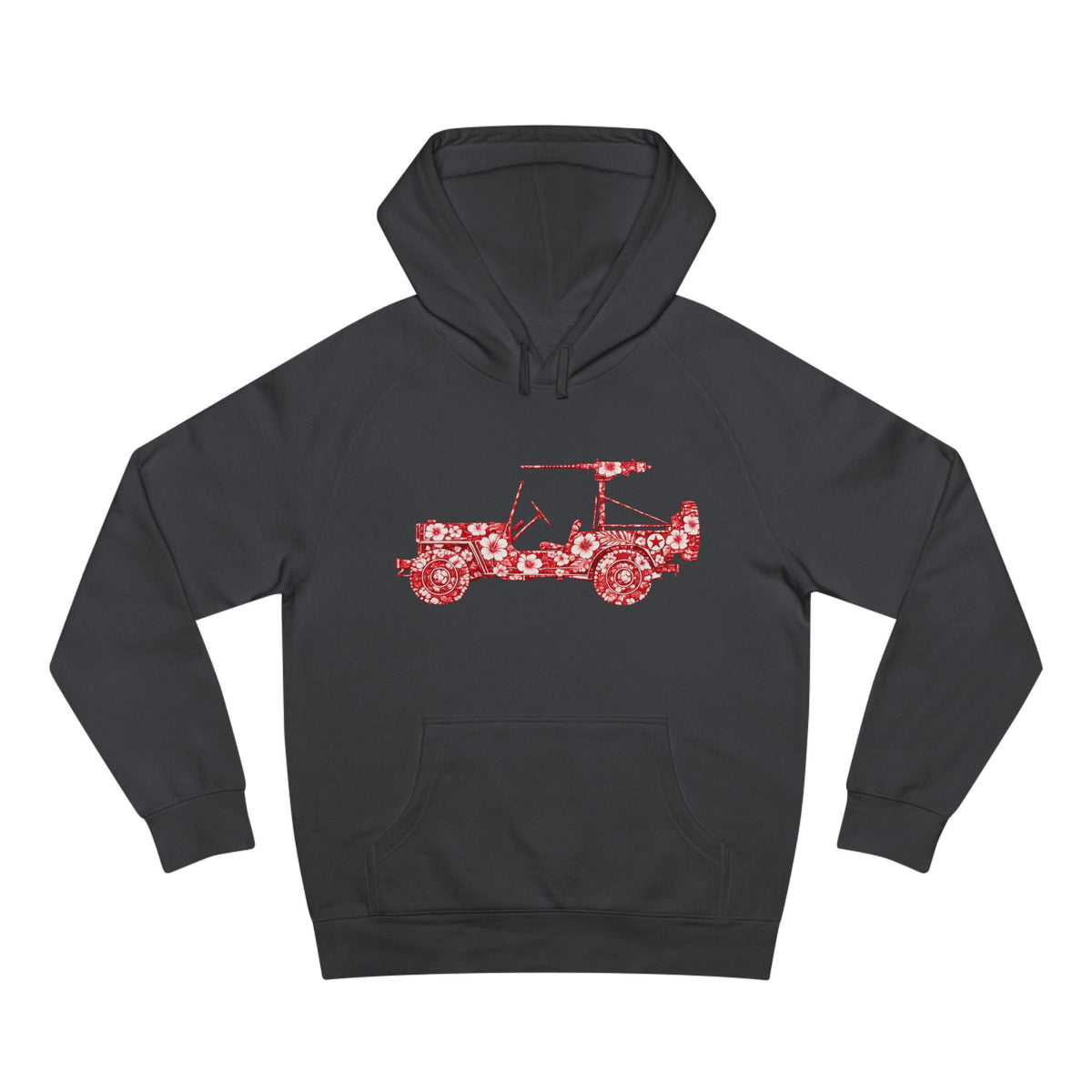 Floral Jeep Hoodie — Red Flower Off‑Road Graphic Pullover