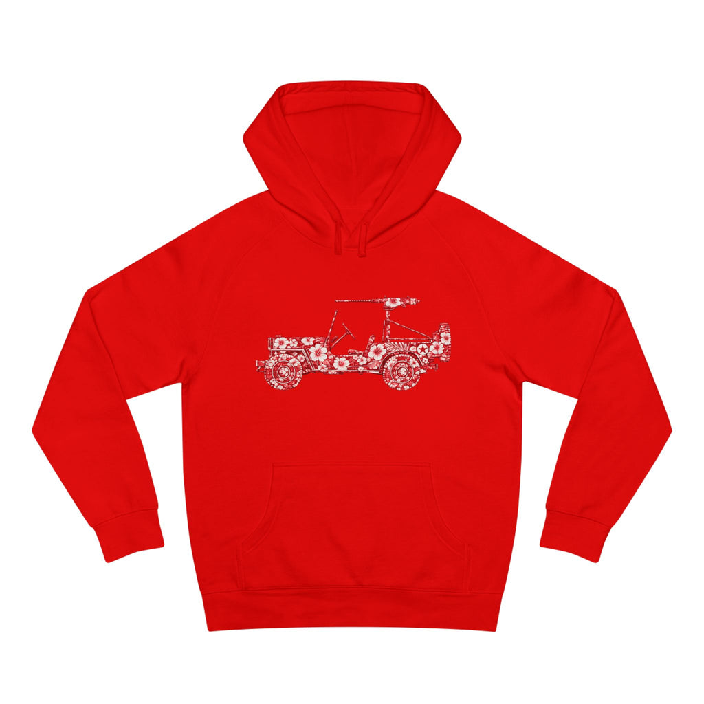 Floral Jeep Hoodie — Red Flower Off‑Road Graphic Pullover