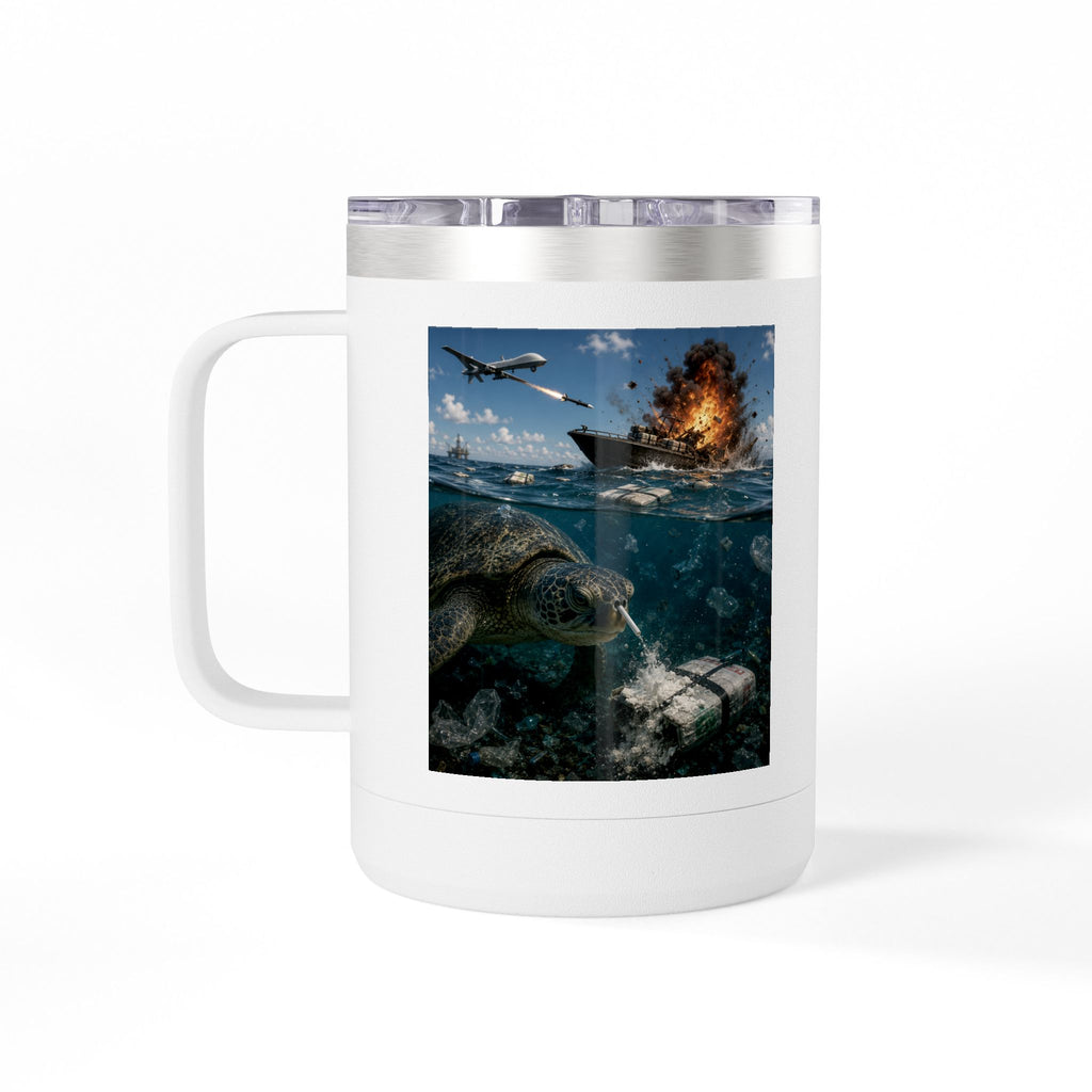 Silver Lining - Turtle - 15oz Insulated Coffee Tumbler