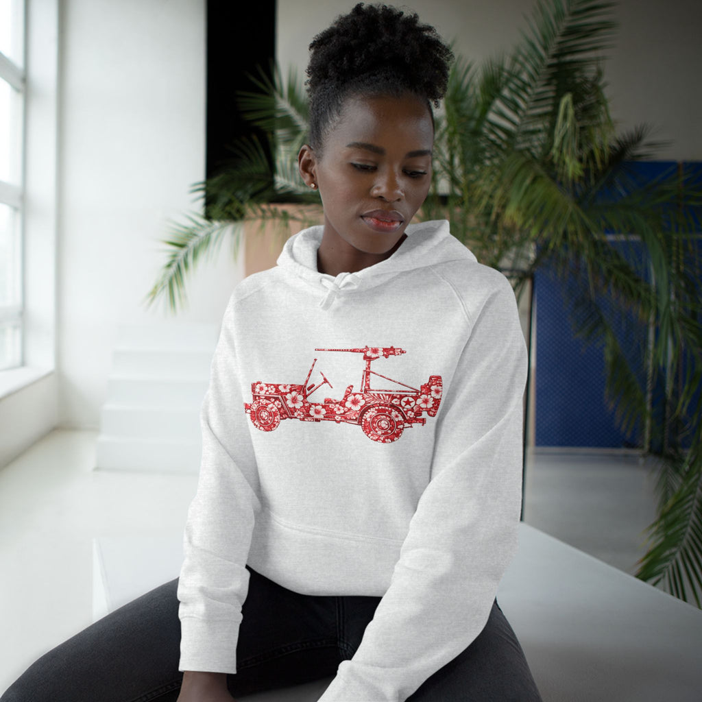 Floral Jeep Hoodie — Red Flower Off‑Road Graphic Pullover