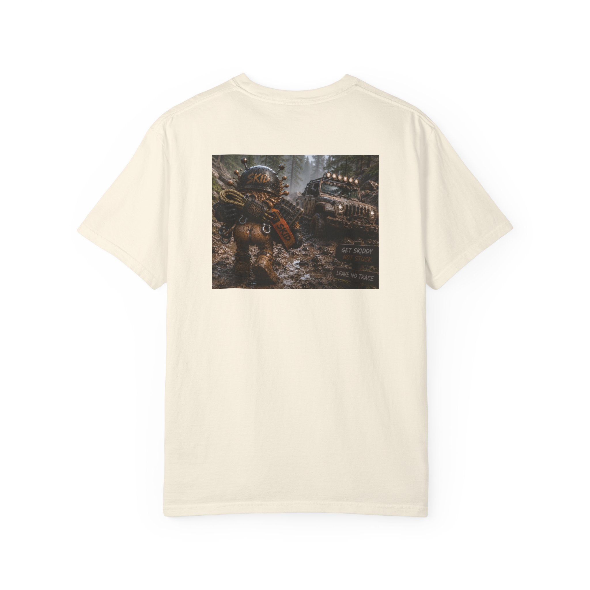 Off-Road Adventure T-Shirt — "SKID" Graphic Tee with Jeep & Forest Scene