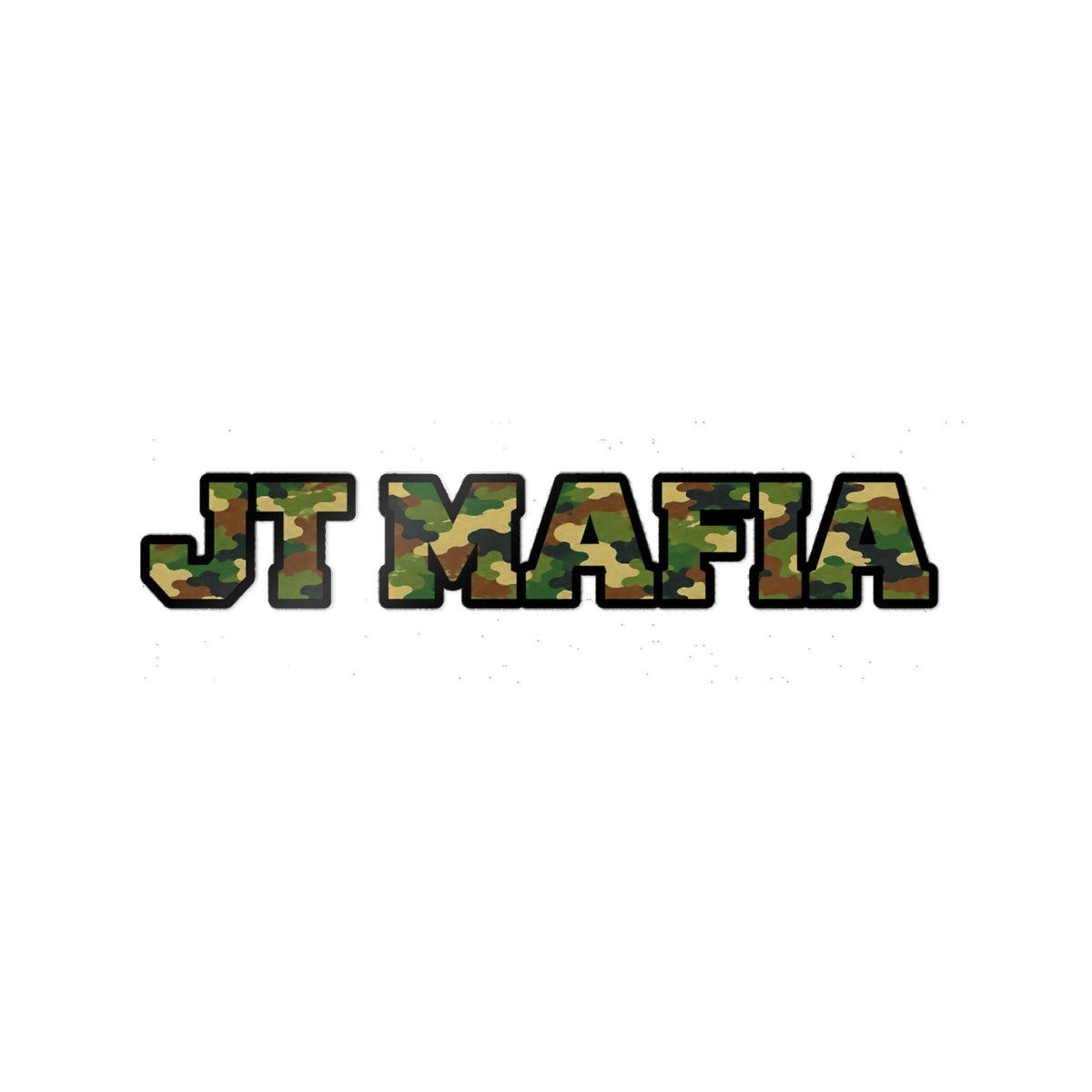 Camouflage "JT MAFIA" Vinyl Sticker — UV DTF Durable Decal