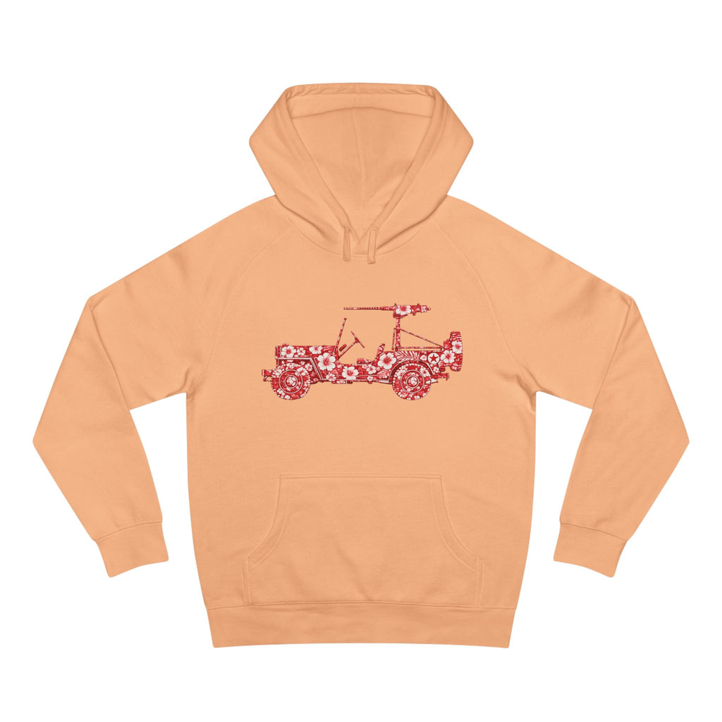 Floral Jeep Hoodie — Red Flower Off‑Road Graphic Pullover