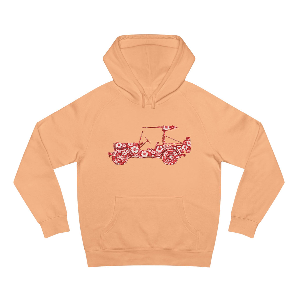 Floral Jeep Hoodie — Red Flower Off‑Road Graphic Pullover