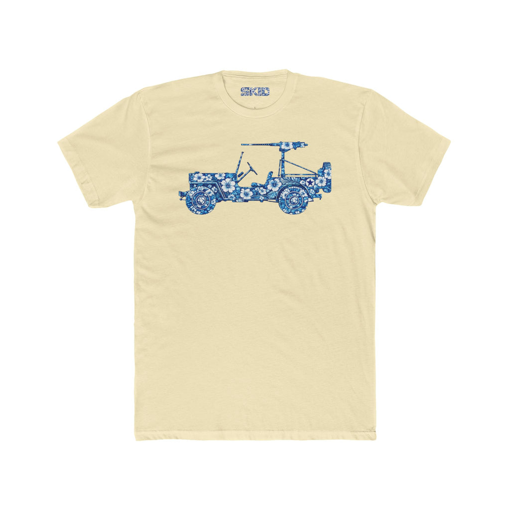 Floral Jeep Graphic Tee – Blue Flower Off-Road Truck T-Shirt