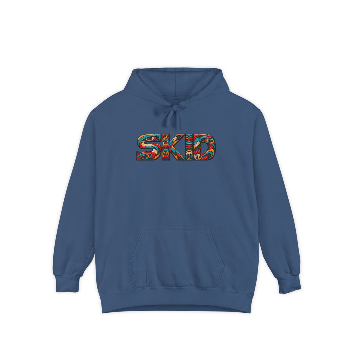 SKID "JEEP Lineage TOTEM" Graphic Hoodie — Pacific Northwest inspired Colorful Pattern Logo Sweatshirt