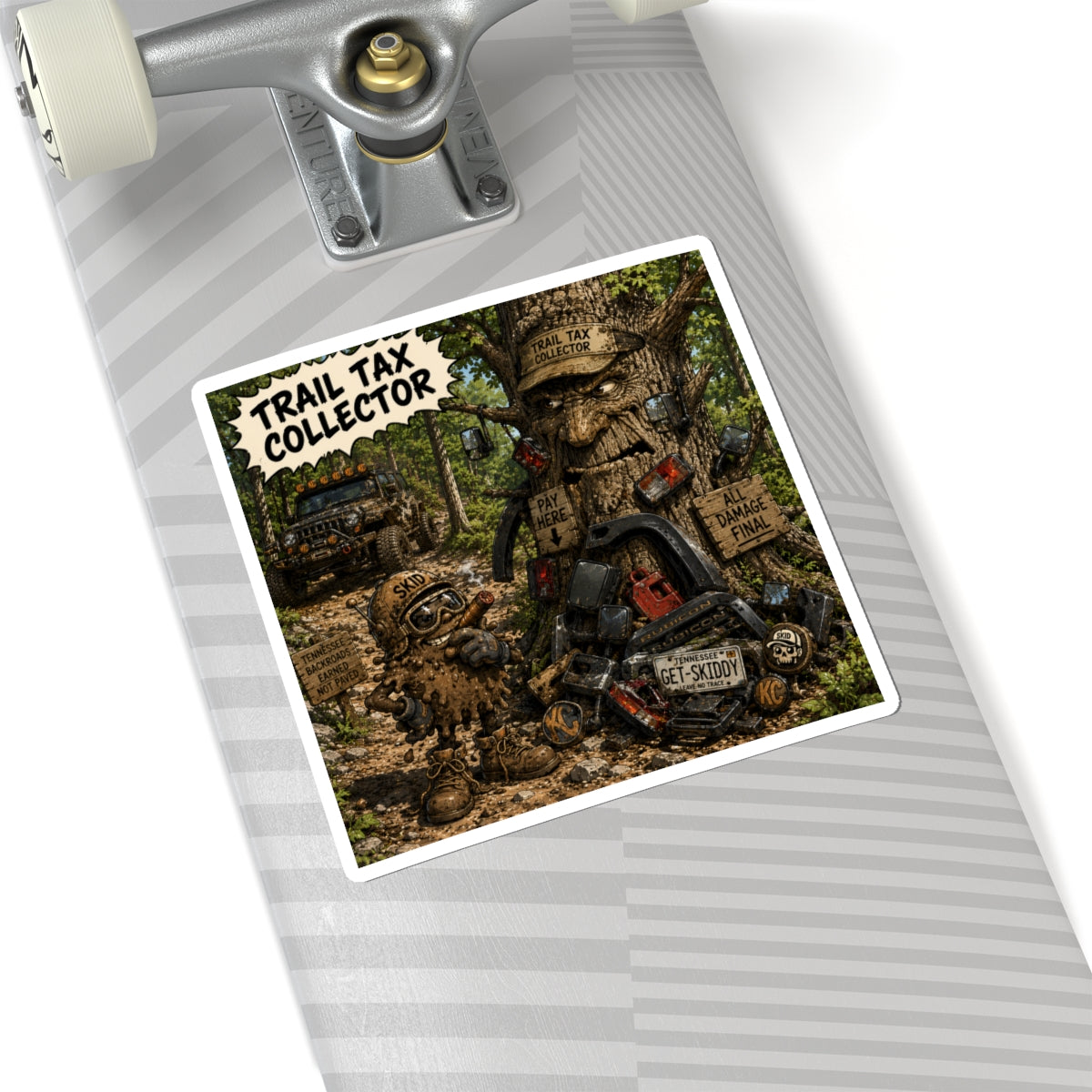 Trail Tax Collector Sticker — Off‑Road 4x4 Muddy Adventure Kiss‑Cut Sticker