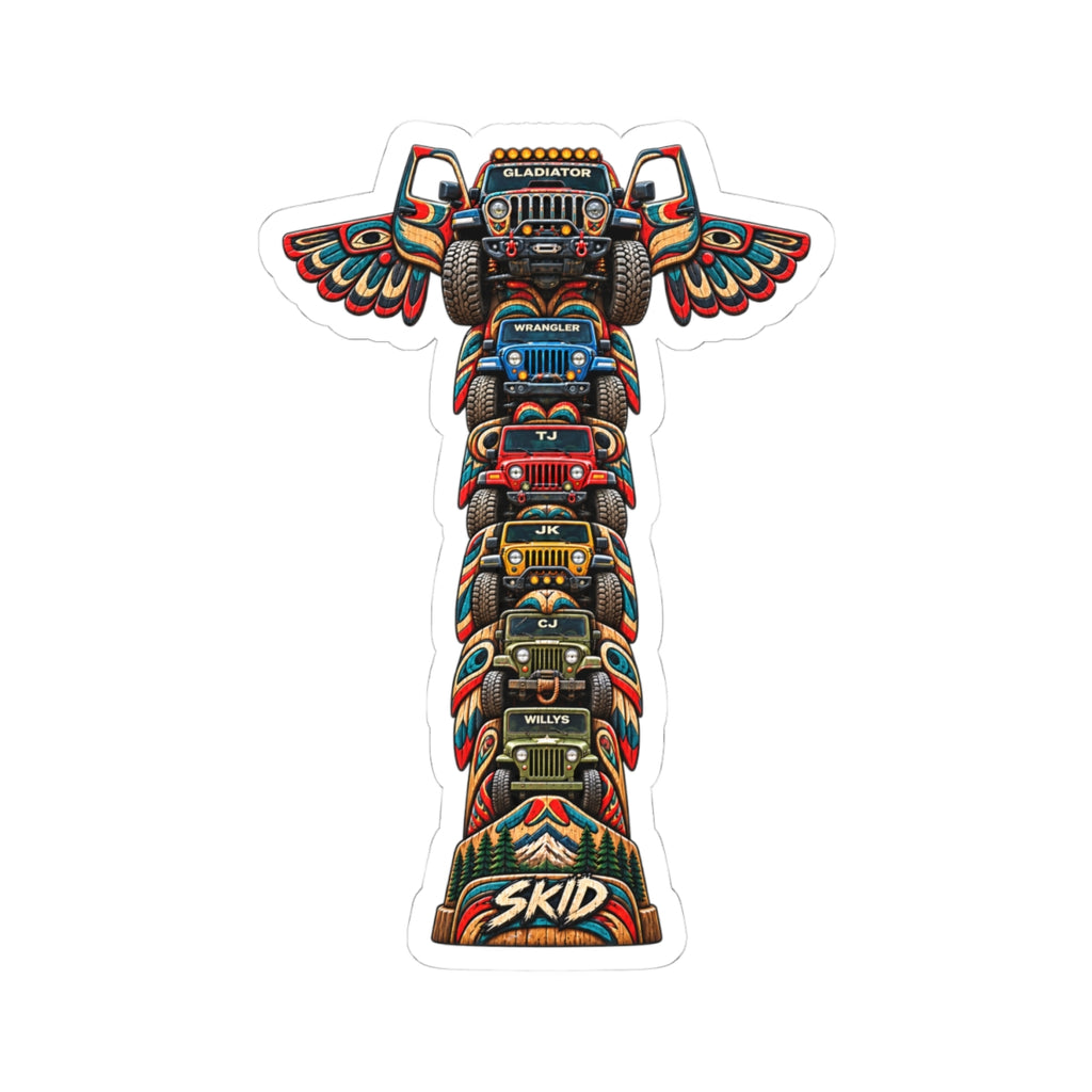 Jeep Totem Kiss-Cut Sticker – Colorful Off-Road "JEEP LINEAGE TOTEM"