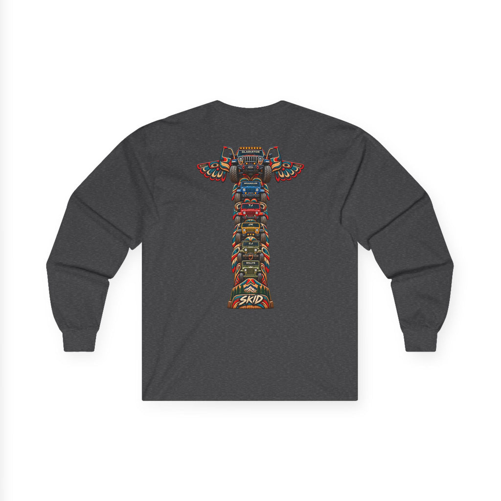 Long Sleeve Tee — Colorful "JEEP LINEAGE TOTEM" Graphic ("SKD")