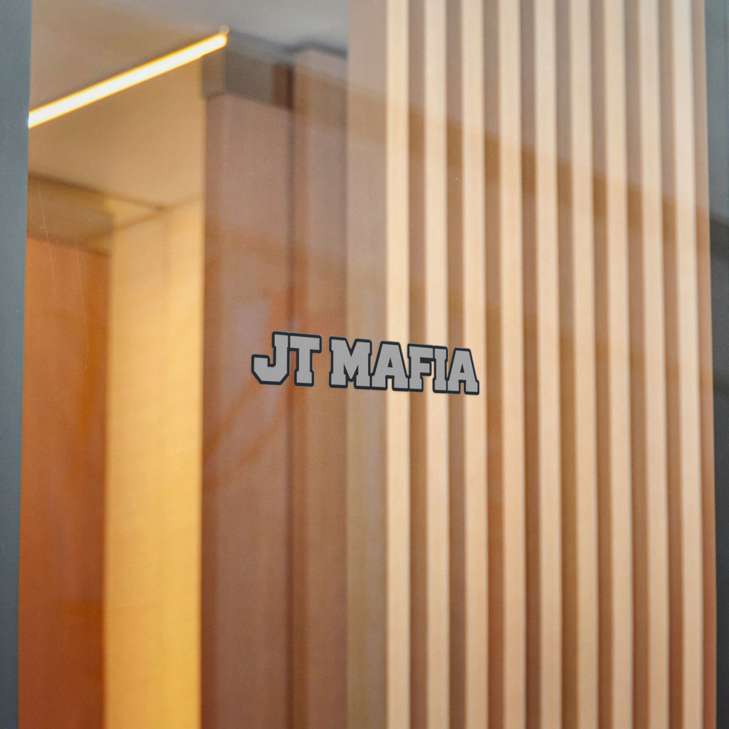 JT MAFIA GREY-Vinyl Sticker — Bold Retro Lettering UV DTF Decal