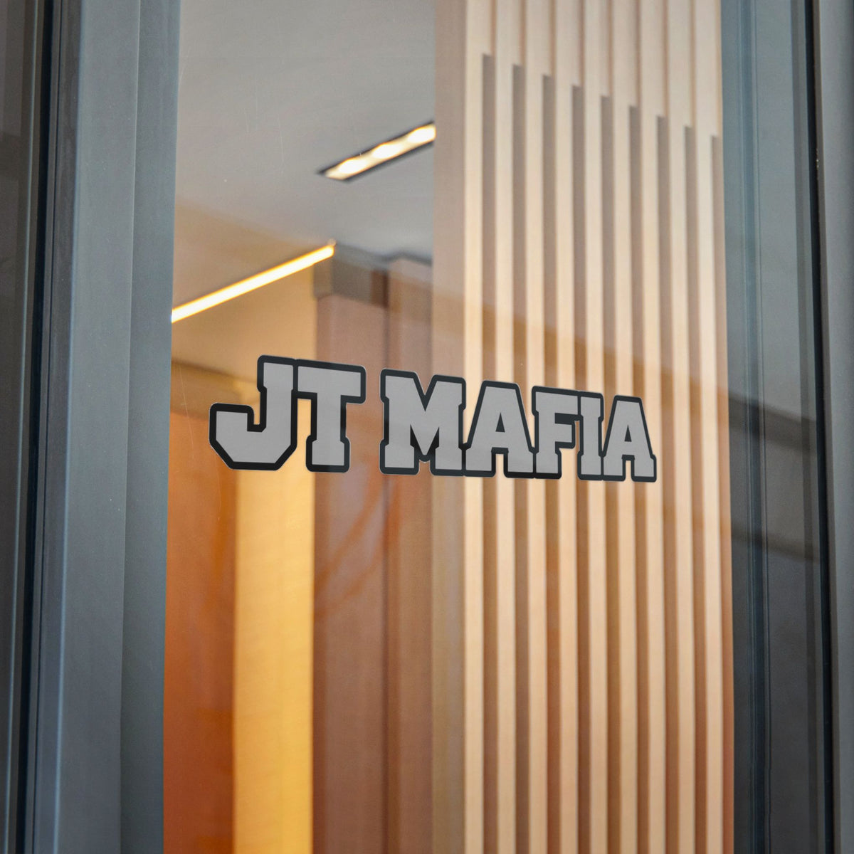 JT MAFIA GREY-Vinyl Sticker — Bold Retro Lettering UV DTF Decal