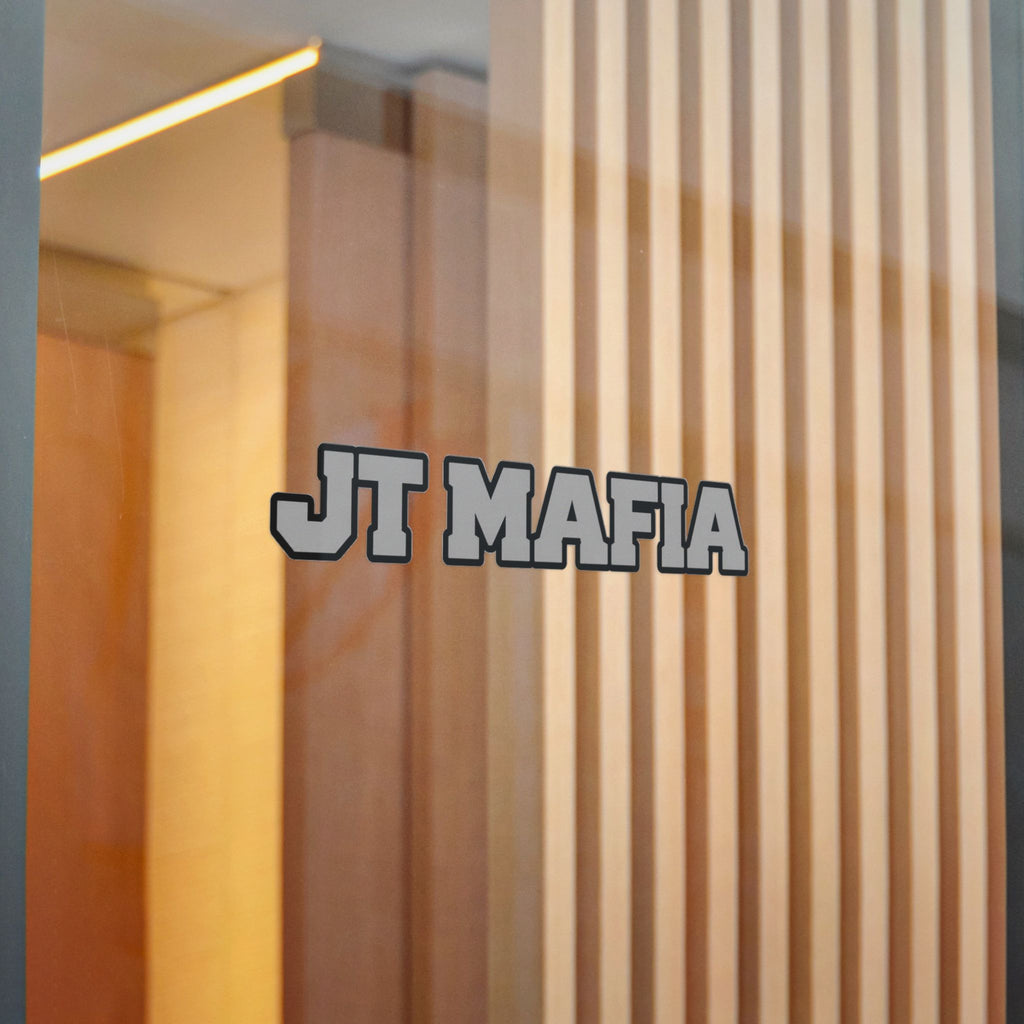 JT MAFIA GREY-Vinyl Sticker — Bold Retro Lettering UV DTF Decal