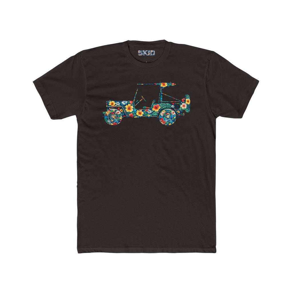 Floral Jeep Graphic Tee — Vintage Flower Truck T-Shirt