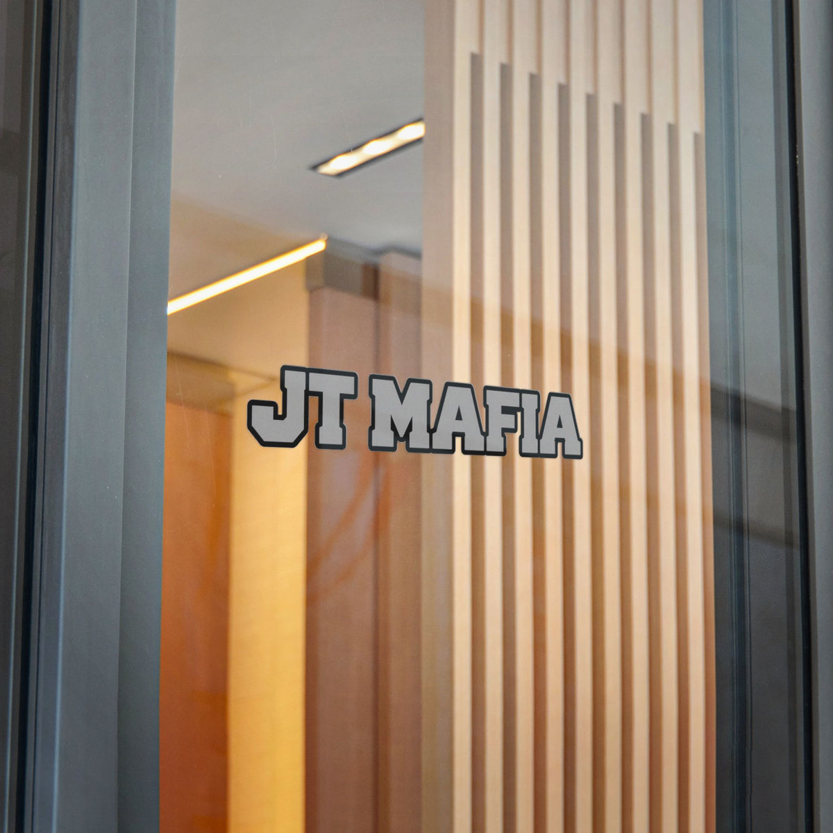 JT MAFIA GREY-Vinyl Sticker — Bold Retro Lettering UV DTF Decal