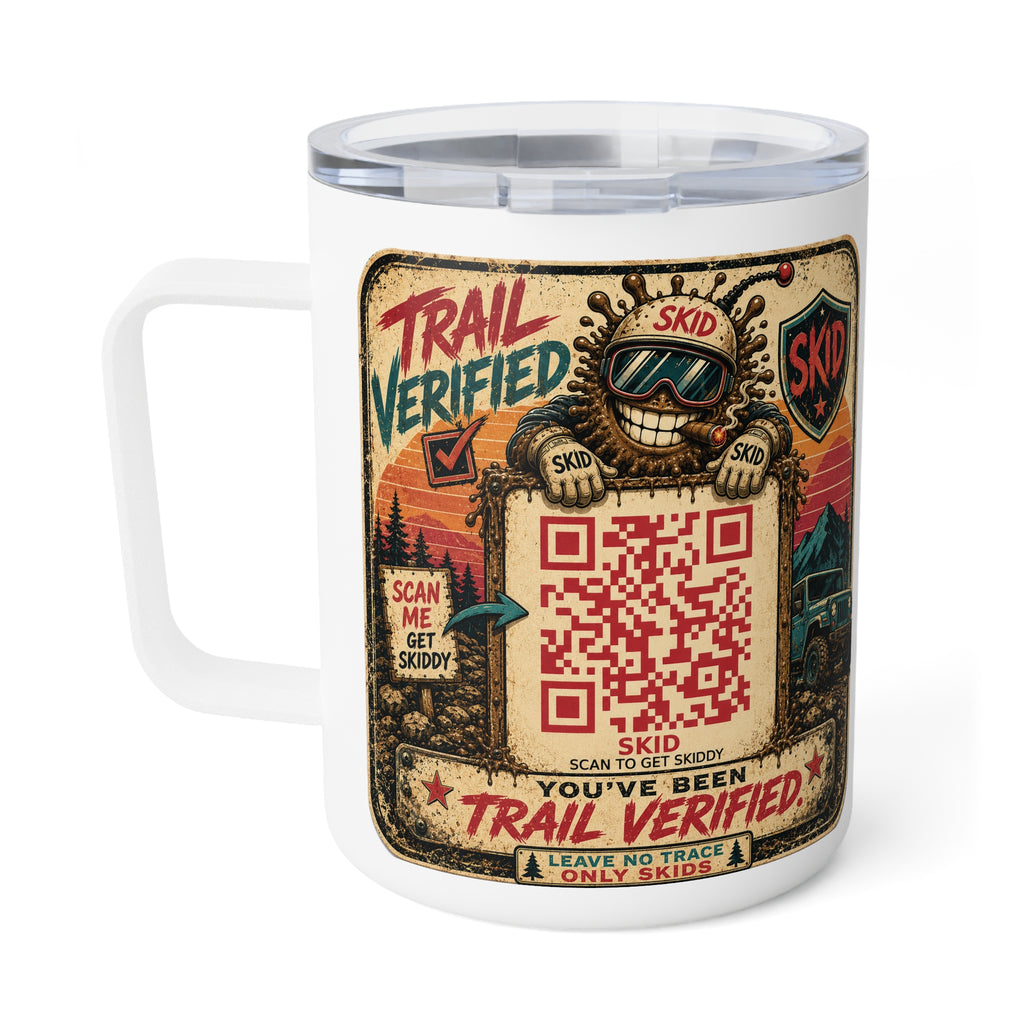 Insulated Coffee Mug - Retro Off-Road 'SKID' Adventure Travel 10oz Tumbler