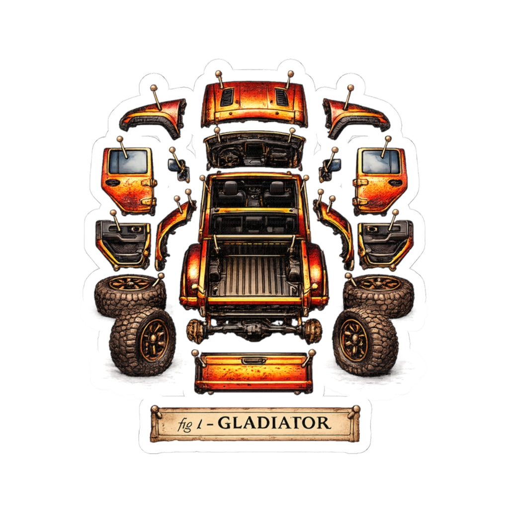 Gladiator Dissect Orange Kiss-Cut Sticker