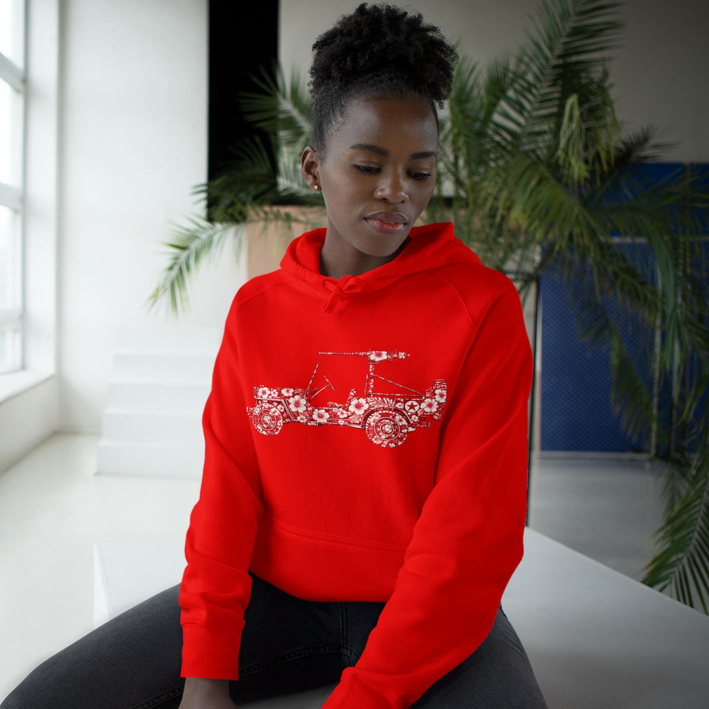 Floral Jeep Hoodie — Red Flower Off‑Road Graphic Pullover