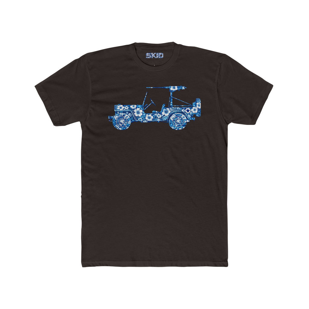 Floral Jeep Graphic Tee – Blue Flower Off-Road Truck T-Shirt