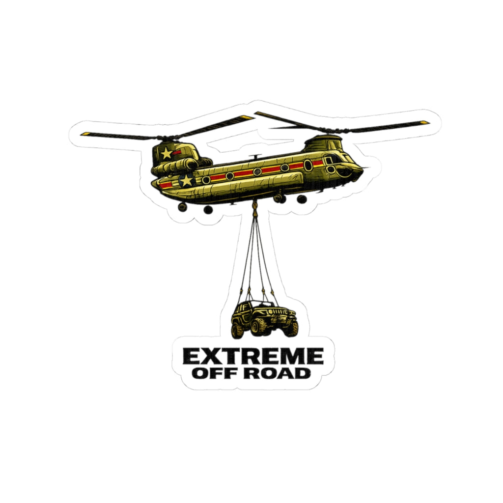 Extreme Off Road Helicopter Sticker — Military Chinook Vehicle Rescue Decal