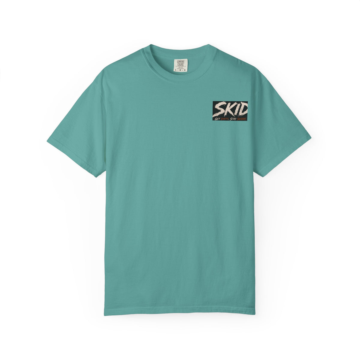 Off-Road Adventure T-Shirt — "SKID" Graphic Tee with Jeep & Forest Scene