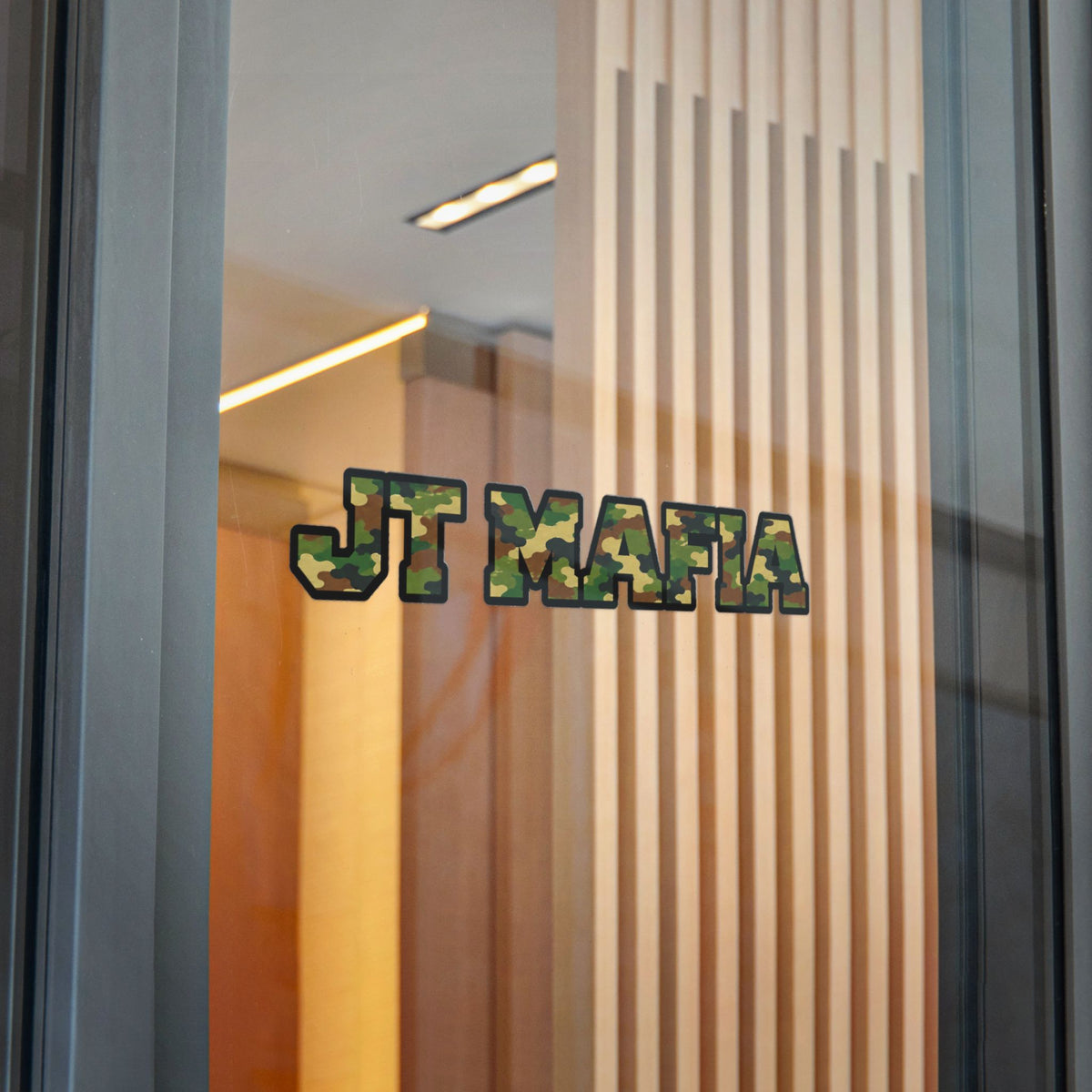 Camouflage "JT MAFIA" Vinyl Sticker — UV DTF Durable Decal