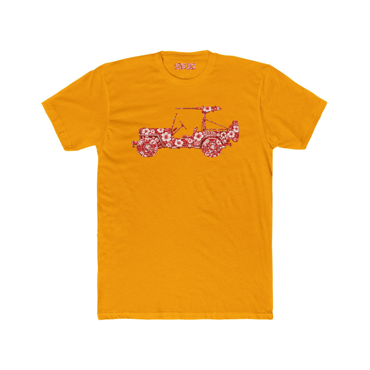 Floral Jeep Graphic Tee - Red Hawaiian Cruiser T-Shirt