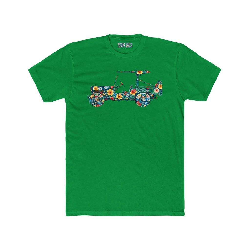 Floral Jeep Graphic Tee — Vintage Flower Truck T-Shirt