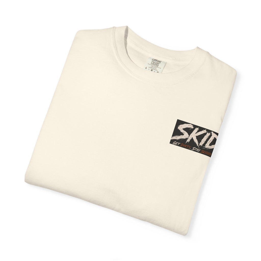 Off-Road Adventure T-Shirt — "SKID" Graphic Tee with Jeep & Forest Scene