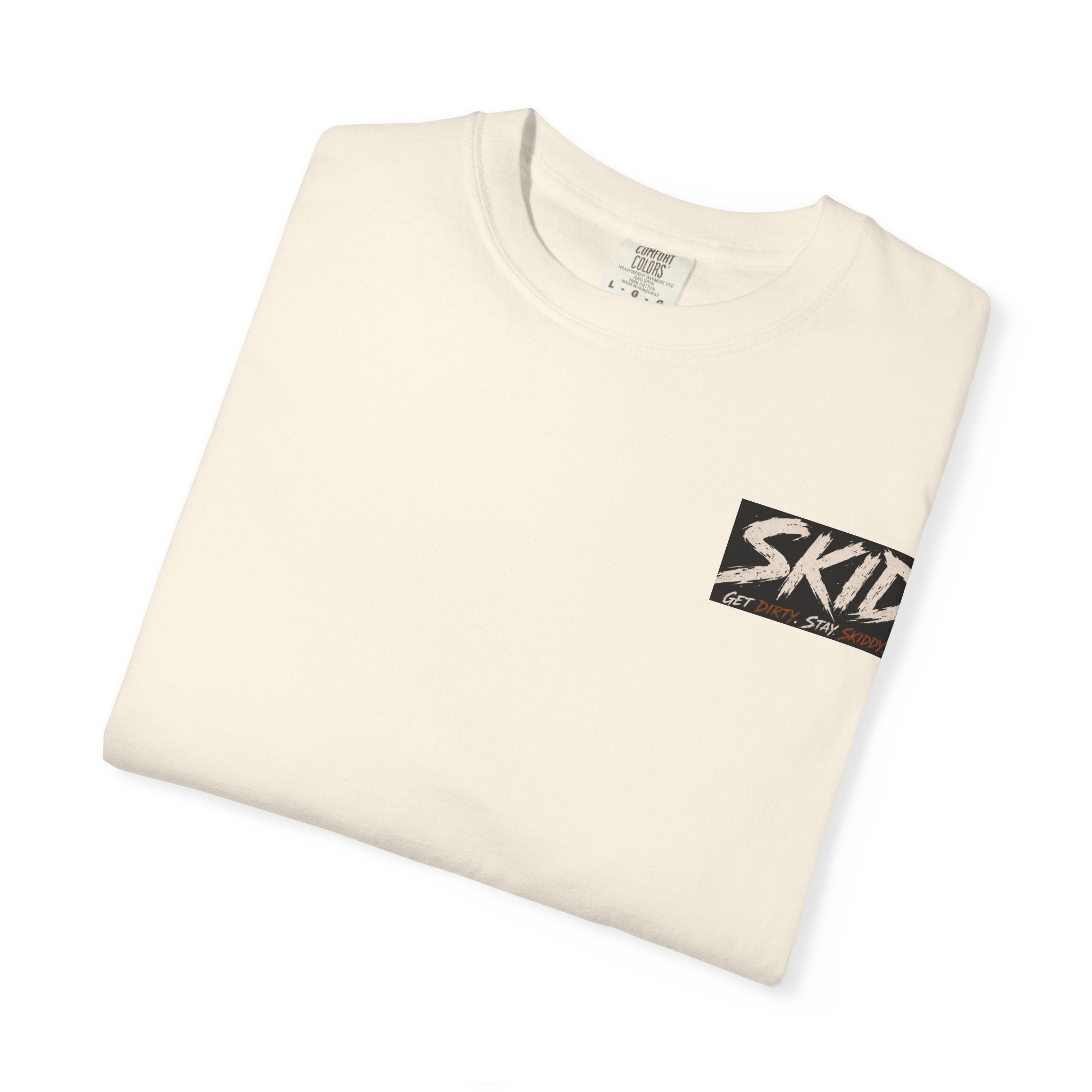 Off-Road Adventure T-Shirt — "SKID" Graphic Tee with Jeep & Forest Scene